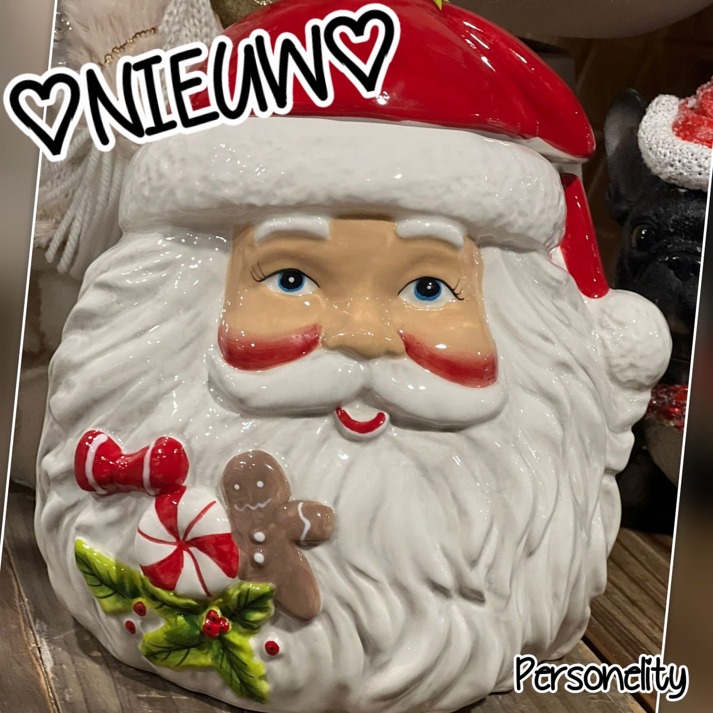 6549-♡NIEUW♡ Kerstman Storage Jar €34,95