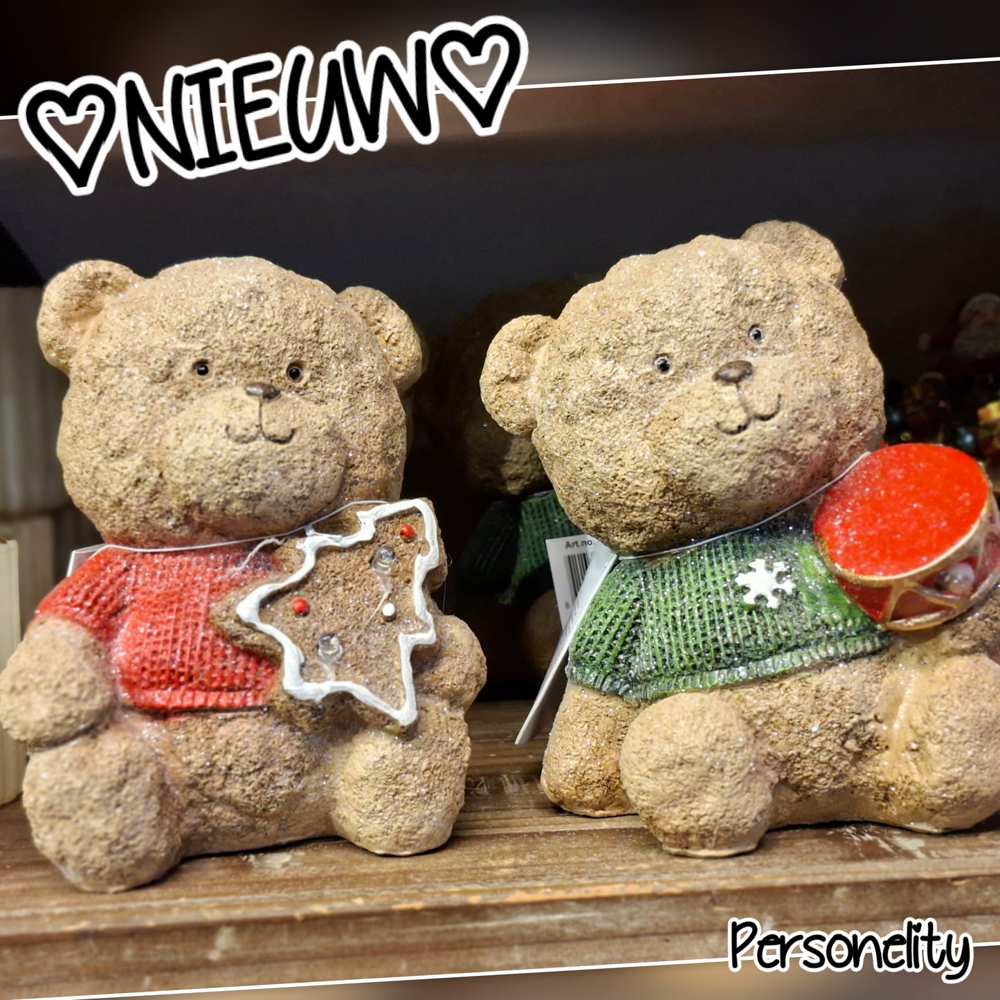 6423-♡NIEUW♡ set van 2 kerstberen met verlichting € 33,90