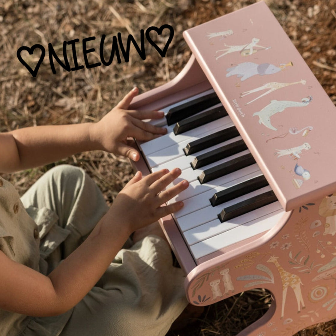 7315- ♡NIEUW♡ Little Dutch Houten piano - Roze - Safari Friends €70,- Ophalen in Schiedam of in overleg in Maassluis