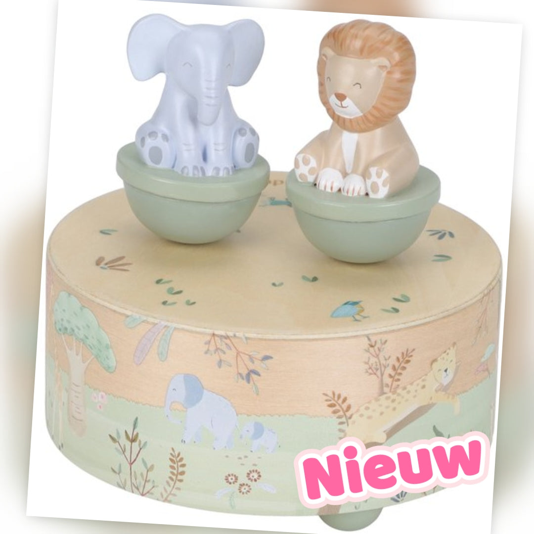 7424- ♡NIEUW♡ Little Dutch Muziekdoosje met dieren FSC - Safari Friends €20,- Ophalen in Schiedam of in overleg in Maassluis