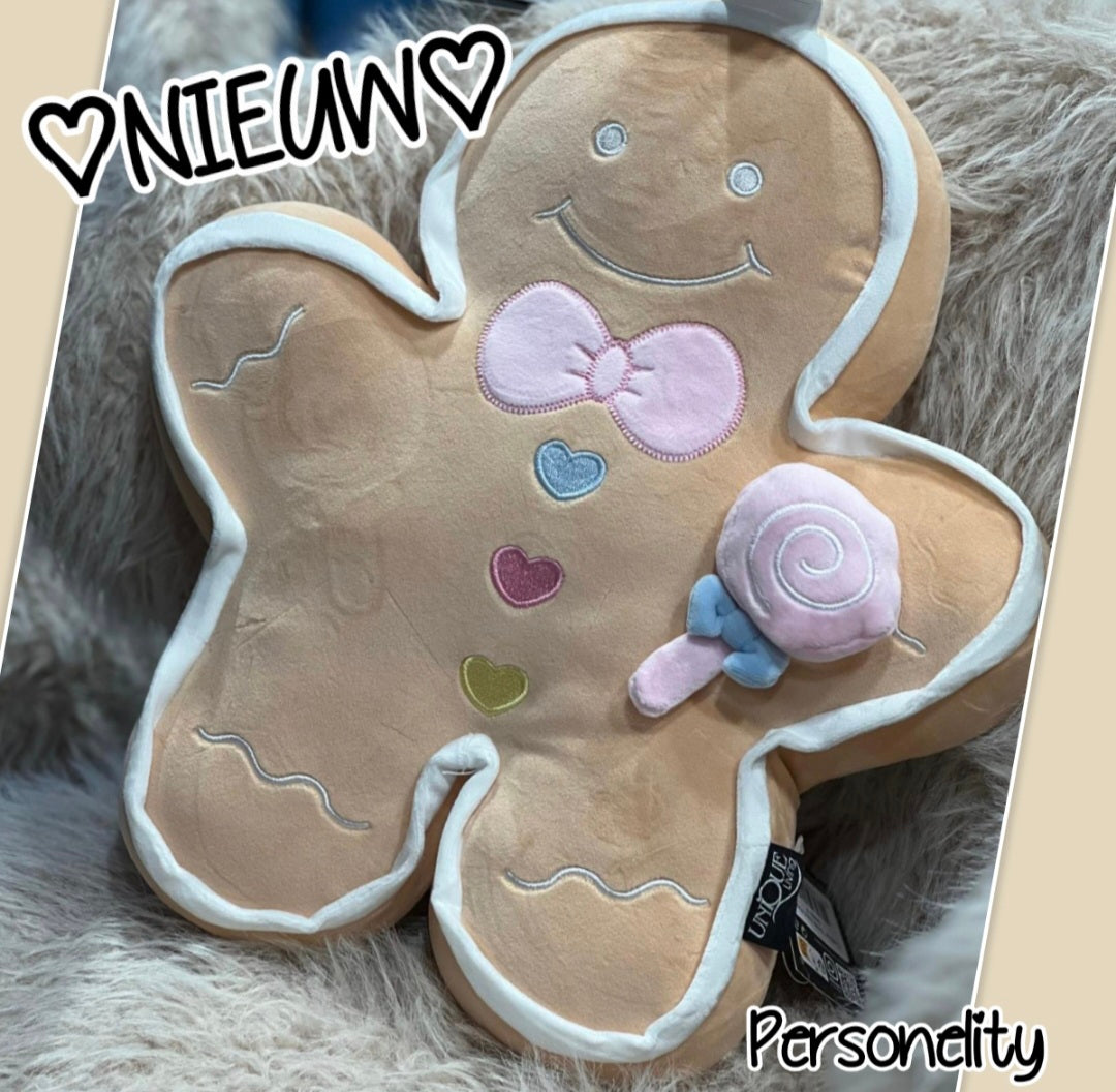 6709-  ♡NIEUW♡ TE LEUK, TE LIEF en TE ZACHT, deze Gingerbread Pillow wil jij gewoon hebben. €17,95