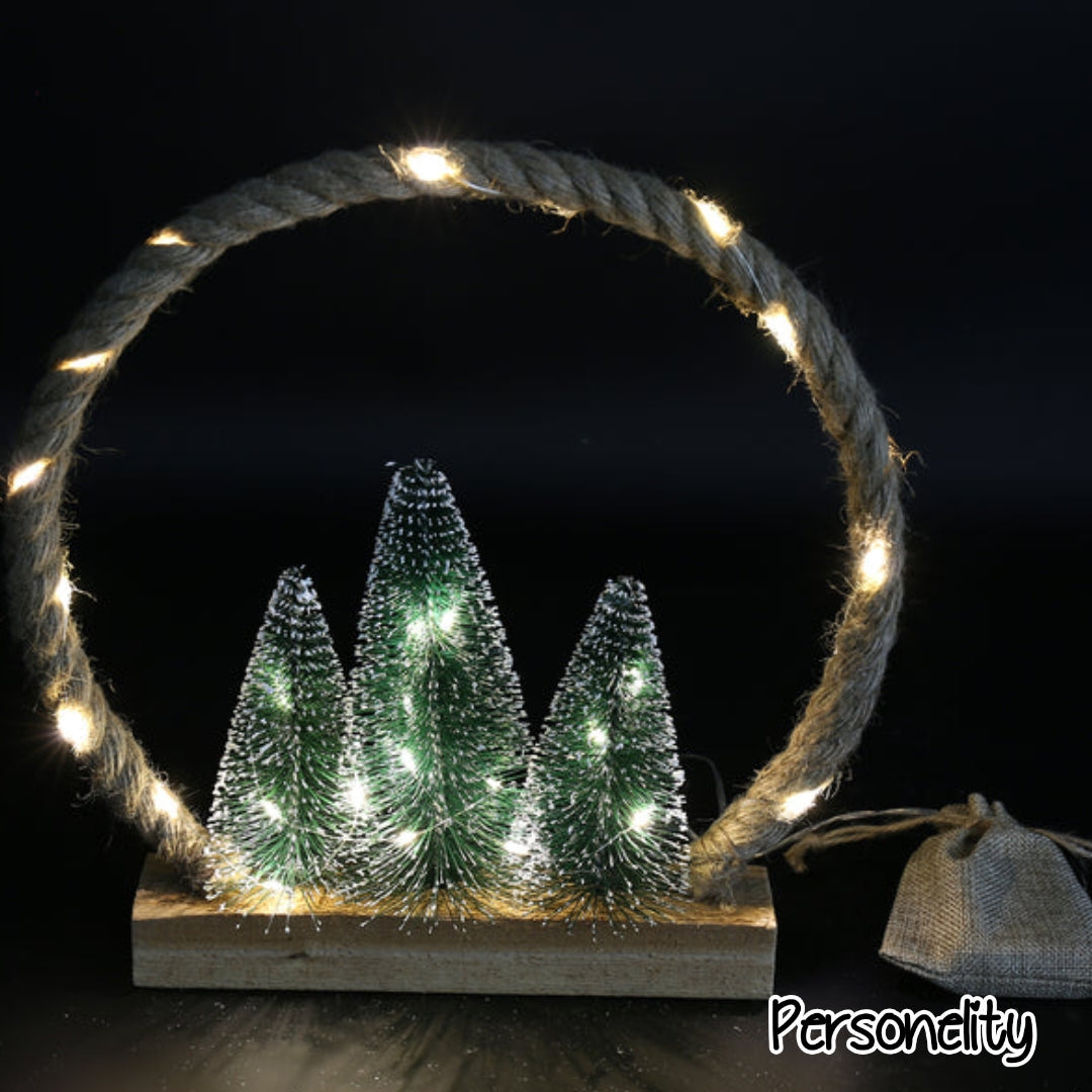 6663- ♡NIEUW♡ Kerst ornament op voet met Led verlichting maat S €13,95