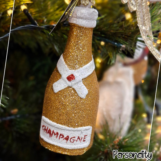 6678- 2x Kersthanger Champagne €10,-