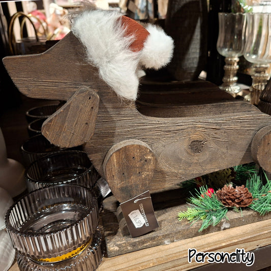 6684- Kerstdeco Kerst Teckel  €17,-