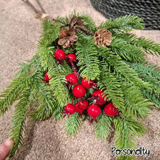 6685- Real touch bosje kerst groen €12,00