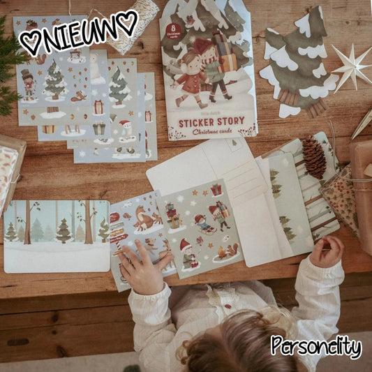 6724- ♡NIEUW♡Little Dutch Sticker Kerstkaarten €6,95