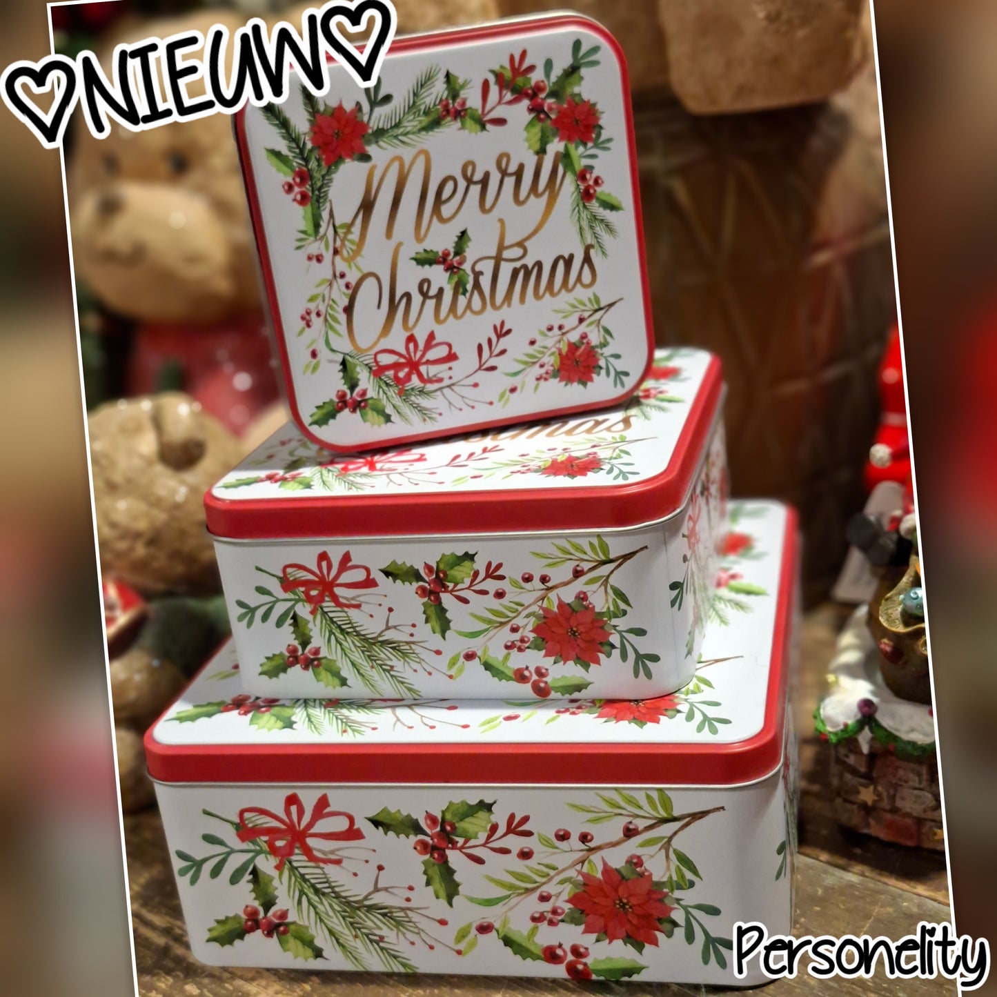 6740- ♡NIEUW♡ Set van 3 " koek " trommels €18,-