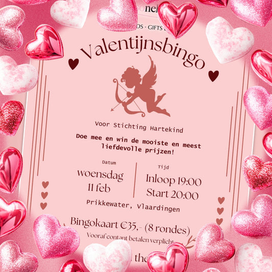 6862- ♡WIN WIN WIN♡ Compleet Bingo pakket voor de Valentijnsbingo van Woensdag 11 Februari Bestaande uit, 1 Enkel boekje, 3x 5 lootjes en 2x Cadeaubonronde twv €60,-