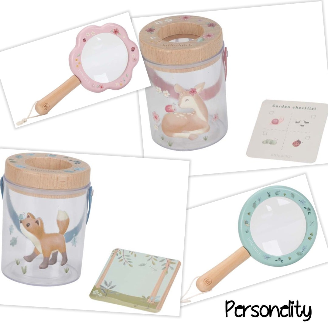 6087-♡NIEUW♡ Little Dutch insectenpotje en vergrootglas. Kleur naar keuze €18,90