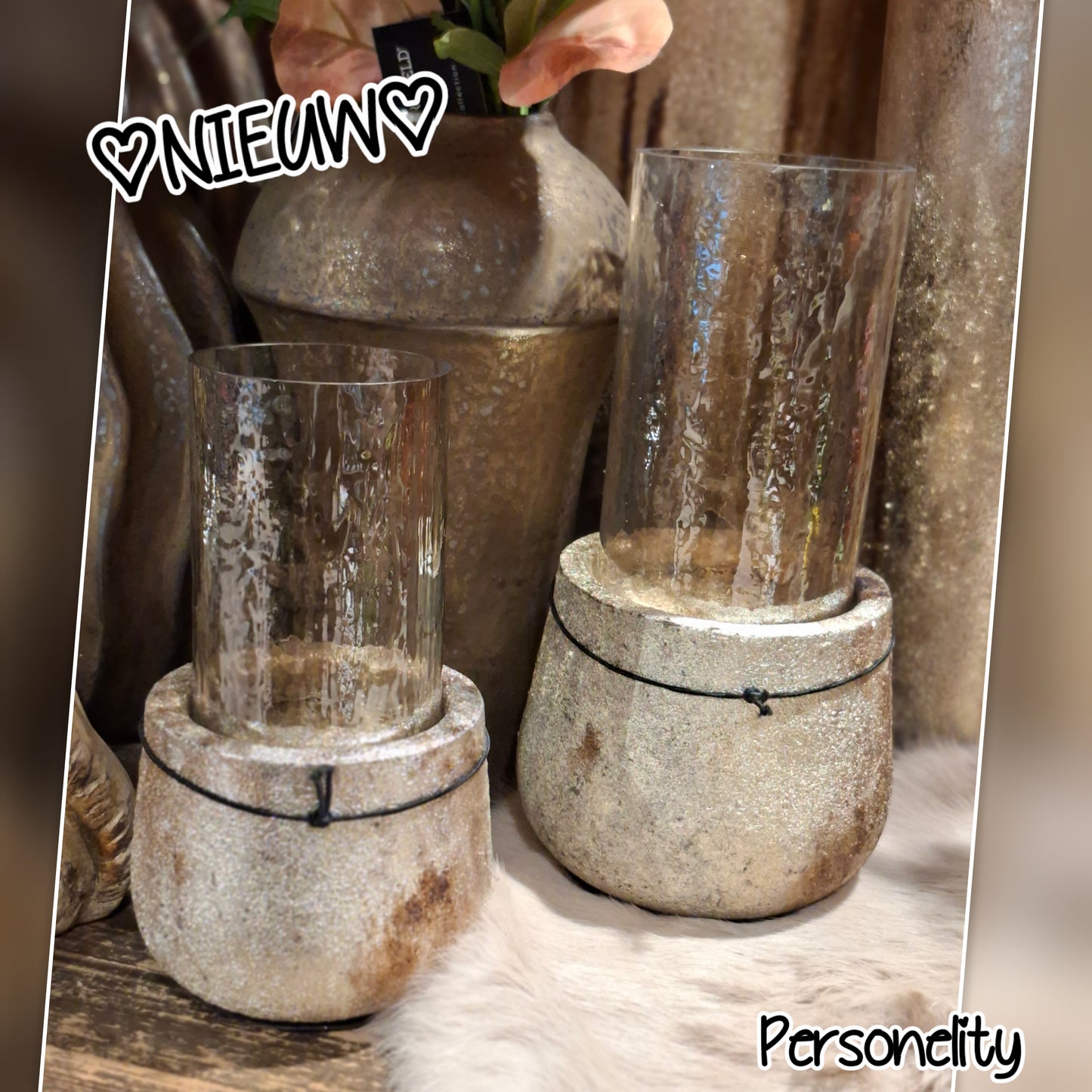 6427-♡NIEUW♡ Set van 2 Windlichten €51,90