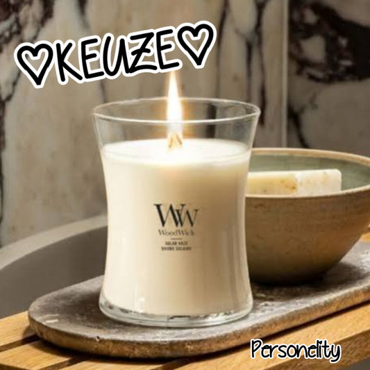 6443- Woodwick Medium kom een keuze maken uit 1 van de vele geuren €27,90