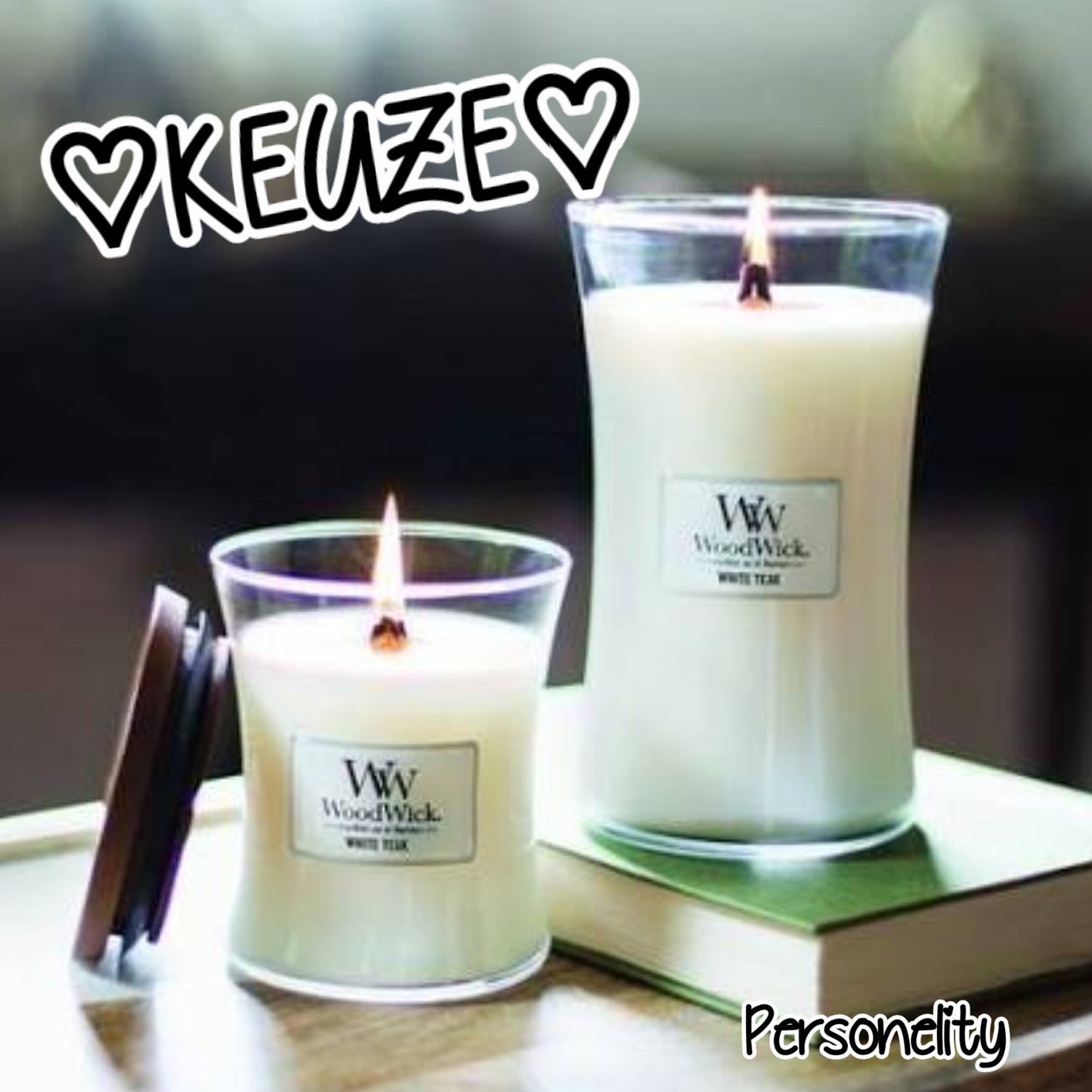 6444- Woodwick Large kom een keuze maken uit 1 van de vele geuren €38,90