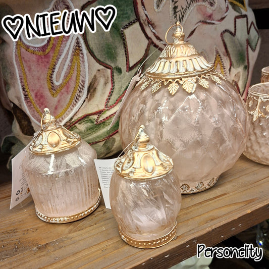 6510- ♡NIEUW♡ Set van 3 ledlantaarns roze €51,85