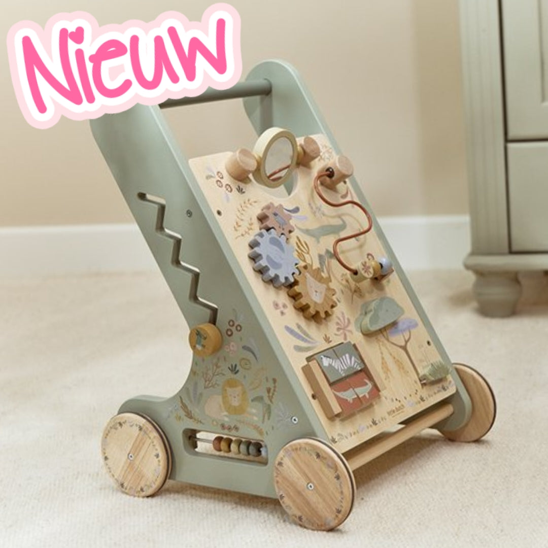 7474- ♡NIEUW♡ Little Dutch Activiteitenloopwagen FSC - Safari Friends €60,-