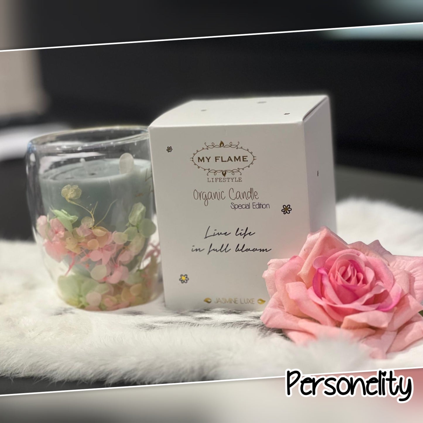 7074- ♡NIEUW♡ My Flame Sojakaars in Theeglas - Live Life in Full Bloom €23,- Ophalen in Schiedam