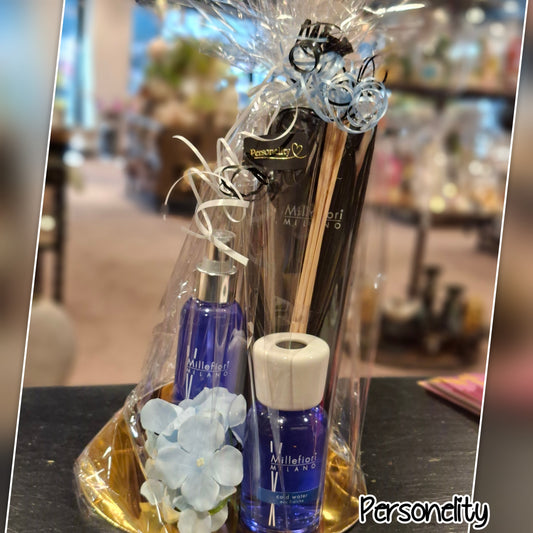 7216- Millefiori Giftset bestaande uit Geurstokjes en roomspray met de geur Cold Water twv €35,- Ophalen in Schiedam of in overleg in Maassluis