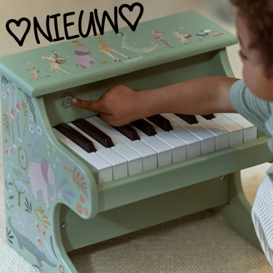 7313-  ♡NIEUW♡ Little Dutch Houten piano - Groen - Safari Friends €70,-  Ophalen in Schiedam of in overleg in Maassluis