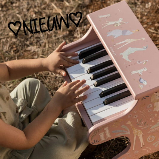 7315-  ♡NIEUW♡ Little Dutch Houten piano - Roze - Safari Friends €70,-  Ophalen in Schiedam of in overleg in Maassluis