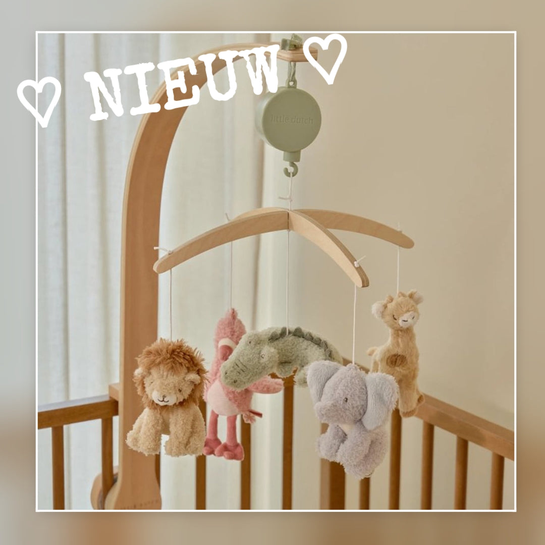 7339-  ♡NIEUW♡ Little Dutch Houten Muziekmobiel Safari Friends €60,- Ophalen in Schiedam of in overleg in Maassluis