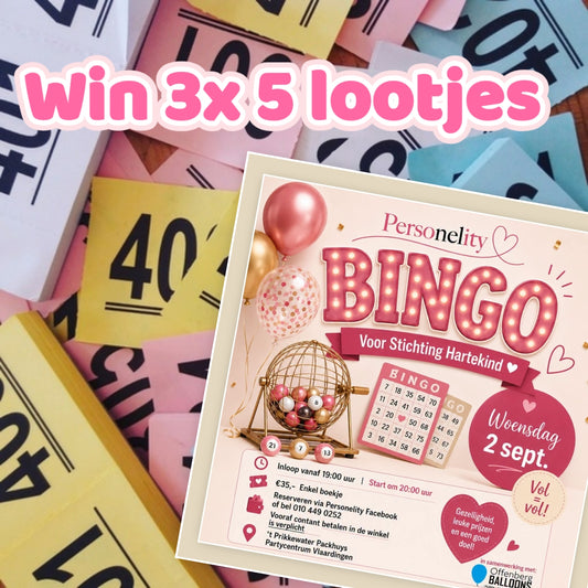 7342- ♡WIN-WIN-WIN♡ 3x 5 lootjes voor de Bingo van woensdag 2 September