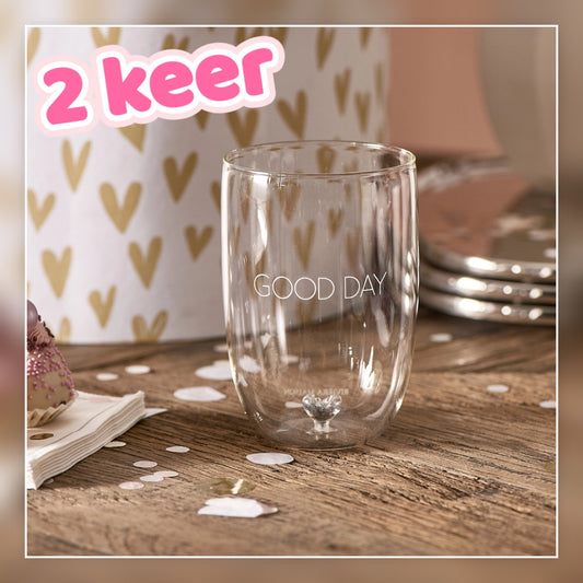 7356- ♡NIEUW BINNEN ♡ Riviera Maison - Good Day Glass L €24,- Ophalen in Schiedam of in overleg in Maassluis